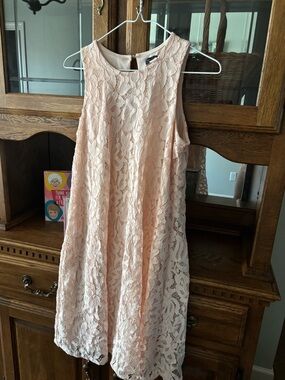 Tommy Hilfiger Blush Pink Sleeveless Lace Midi Dress